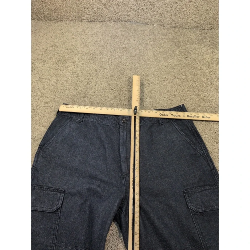 Banana Republic Mens 38x32 Cargo Pants Indigo Blue Cotton Straight Leg Utility